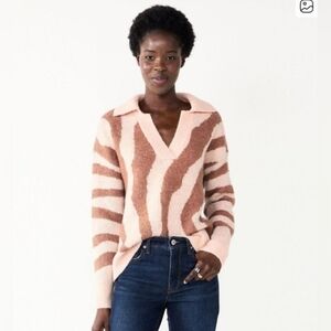 Nine West Wool Blend Collared Polo Sweater